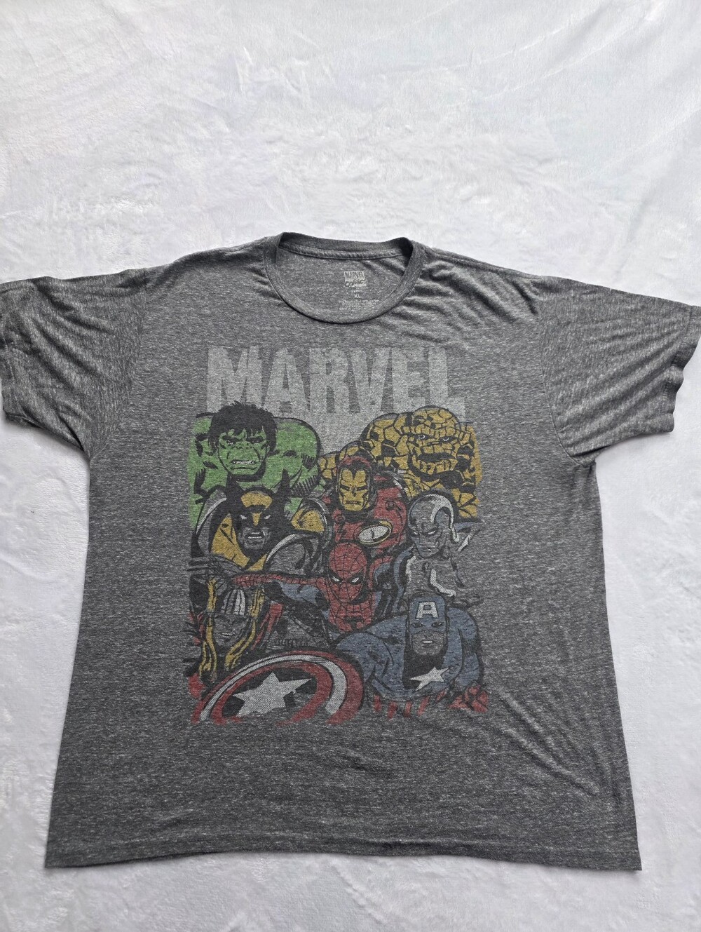 Marvel Comics Avengers Graphic T Shirt Hulk Iron Man Spider Man XL